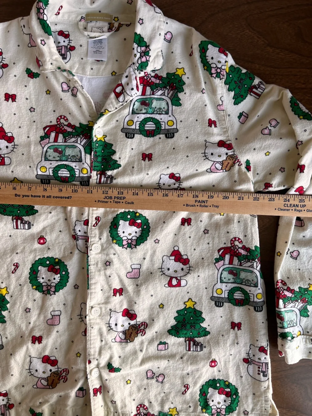 Pottery Barn Teen Hello Kitty Christmas Flannel Pajama Set Medium Sanrio
